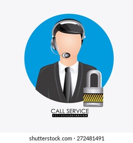 Call center design, vector illustration