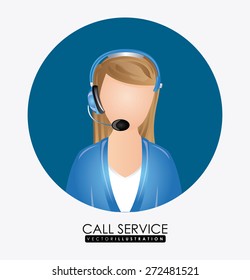 Call center design, vector illustration