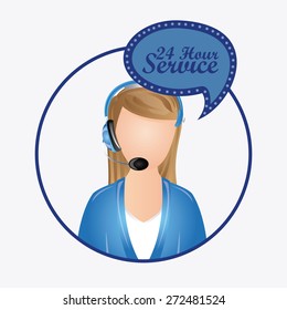 Call center design, vector illustration