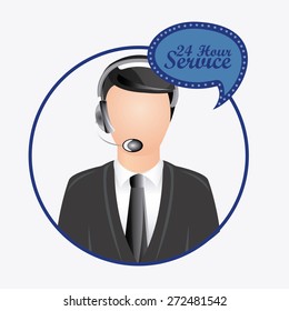 Call center design, vector illustration
