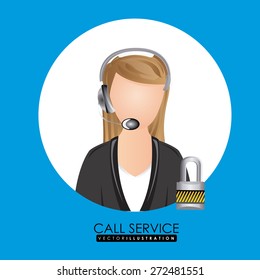 Call center design, vector illustration