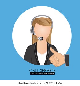 Call center design, vector illustration