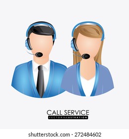 Call center design, vector illustration