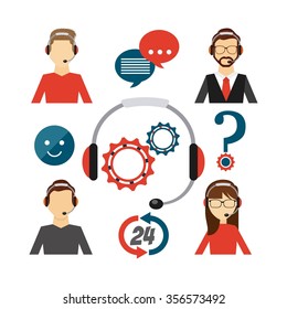 call center design, vector illustration eps10 graphic 