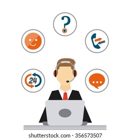 call center design, vector illustration eps10 graphic 