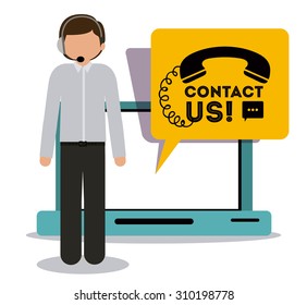 Call center digital design, vector illustration eps 10