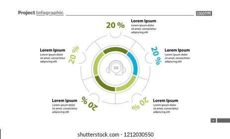 Call center efficiency slide template. Business data. Graph, chart, design. Creative concept for infographic, report. Can be used for topics like hotline, call center, service