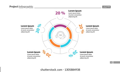 Call center efficiency slide template. Business data. Graph, chart, design. Creative concept for infographic, report. Can be used for topics like hotline, call center, service