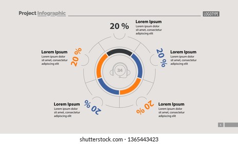 Call center efficiency slide template. Business data. Graph, chart, design. Creative concept for infographic, report. Can be used for topics like hotline, call center, service