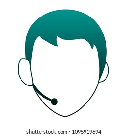 Call center faceless agent blue lines