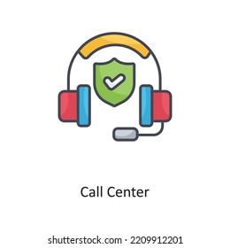 Call Center Filled  Outline Vector Icon Design illustration on White background. EPS 10 File