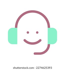Icono Ui de color plano del centro de llamadas. Vendiendo productos por teléfono. Servicio de asistencia al cliente. Elemento simple relleno para la aplicación móvil. Pictograma sólido colorido. Ilustración RGB aislada por vectores