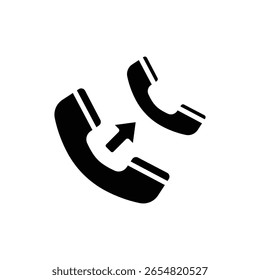 Vektorgrafik mit gefüllten Symbolen für die Weiterleitung durch das Call Center