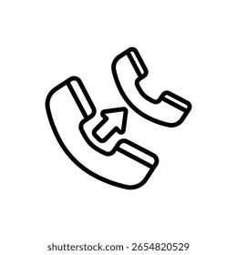 Call Center Forwarding Outline Icon Vector Illustration
