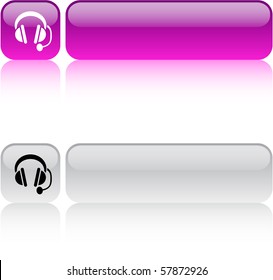 Call center glossy square web buttons.