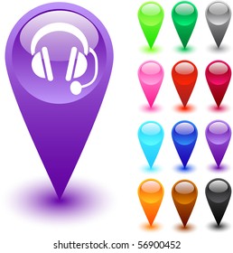 Call center glossy web buttons.