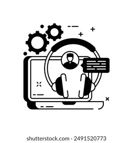 Call Center Glyph Icon, Vector illustration