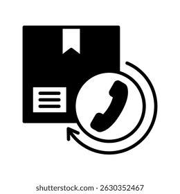 Glifo del centro de llamadas, mini icono de ilustración. uso para concepto moderno, impresión, interfaz de usuario, kit de UX, Web y desarrollo de App. Vector relacionado con ventas, logística y comercio electrónico