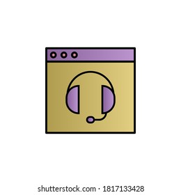 Call center, headphone, help color gradient vector icon