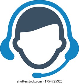 Icono de audífono del centro de llamadas (ilustración vectorial)