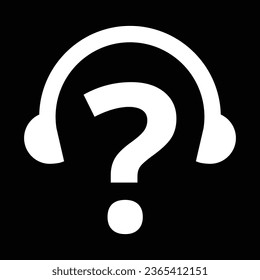 Call center. Headphones with speech bubble message with question mark. Online customer support. FAQ concept.