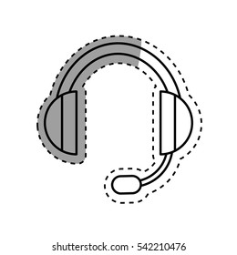 Call center headset device icon vector illustration graphic design