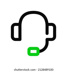 Call center headset icon. Pixel perfect, editable stroke