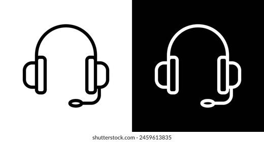 Call Center Headset Icon Set. Visuals for Support Communication Devices.