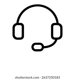 Call center headset providing customer support illustration design element