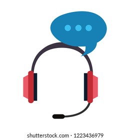 call center headset speech bubble