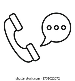 Icono de ayuda del centro de llamadas. Icono del vector de ayuda del centro de llamadas de esquema para diseño web aislado en fondo blanco