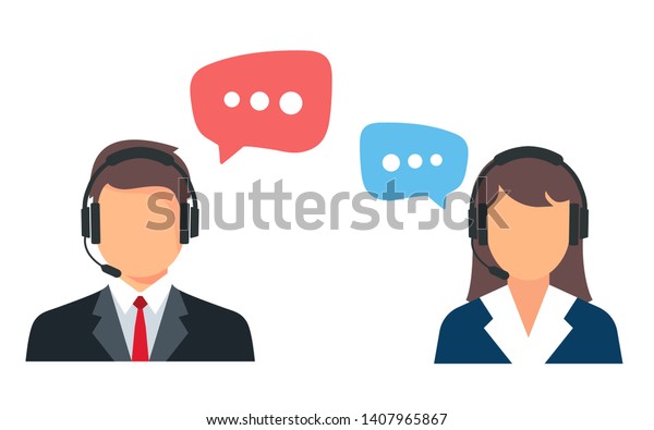 Call center. Help, Support and Contact. Customer Service Icon. Male and female call center working in headphones. Customer service character.| churn prediction