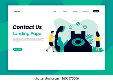 Call Center And Helpline Support, Contact Us Page. This design can be used for websites, landing pages, Ui, mobile applications, posters, banners