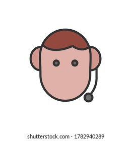 Call center icon. Color vector icon.