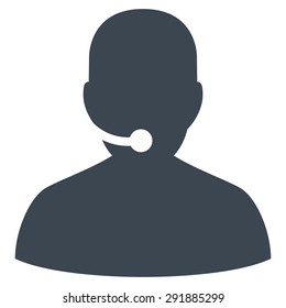 Call Center icon from Commerce Set. Vector style: flat symbol, smooth blue color, rounded angles, white background.