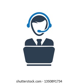 Call Center Icon. Customer Service Rep Icon