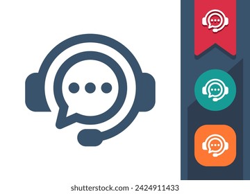 Call Center Icon. Customer Service, Customer Support, Live Chat, Headset. Professional, pixel perfect vector icon.