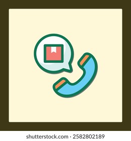 Call Center Icon for Delivery and Support Services with a Package Message