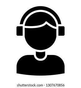 call center icon design with creative modern concept and black and white glyph style logo shape for pictogram, website, ecommerce, satartup, web button design vector eps 10