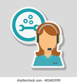 call center icon design, vector illustration