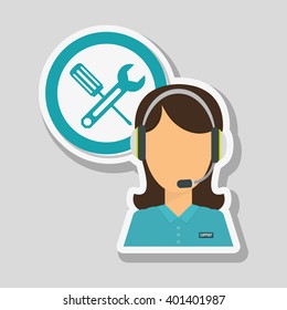 call center icon design, vector illustration