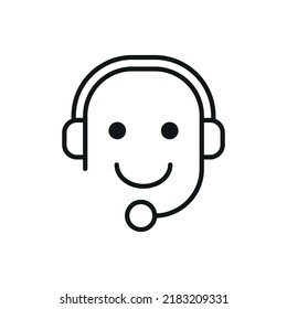 Call center icon- editable stroke
