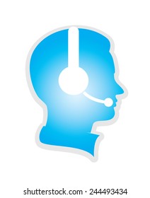  call center icon executive on white background