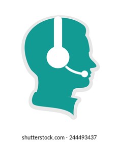  call center icon executive on white background