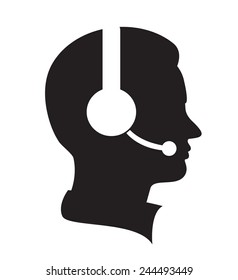  call center icon executive on white background