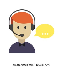 Call center icon flat
