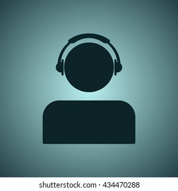 Call center Icon, flat design style