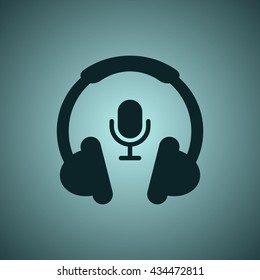 Call center Icon, flat design style