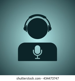 Call center Icon, flat design style