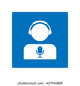 Call center Icon, flat design style